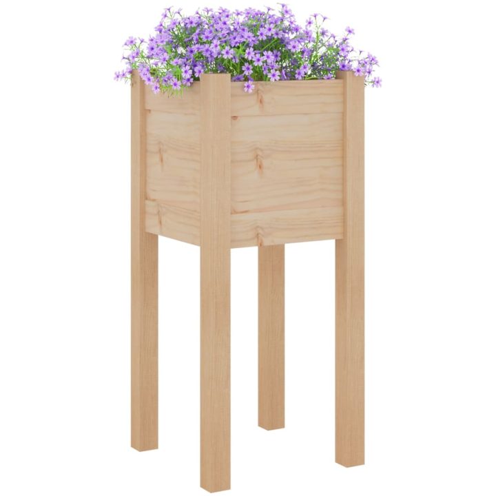 Odlingslådor 2 st 31x31x70 cm massiv furu vidaXL – bild 3