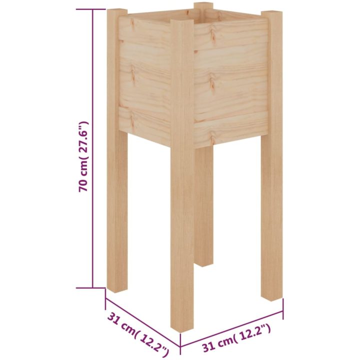 Odlingslådor 2 st 31x31x70 cm massiv furu vidaXL – bild 8