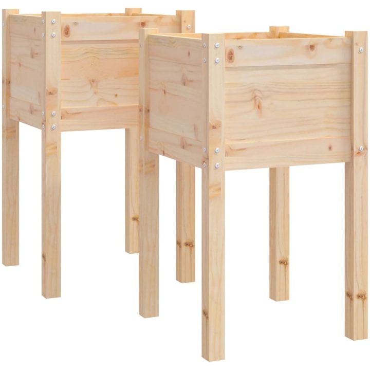 Odlingslådor 2 st 40x40x70 cm massiv furu vidaXL – bild 2