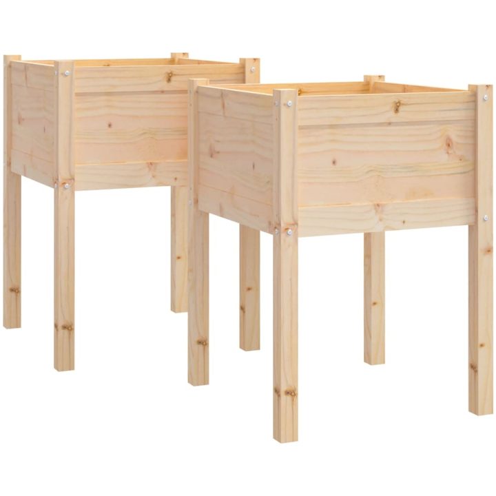 Odlingslådor 2 st 50x50x70 cm massiv furu vidaXL – bild 2