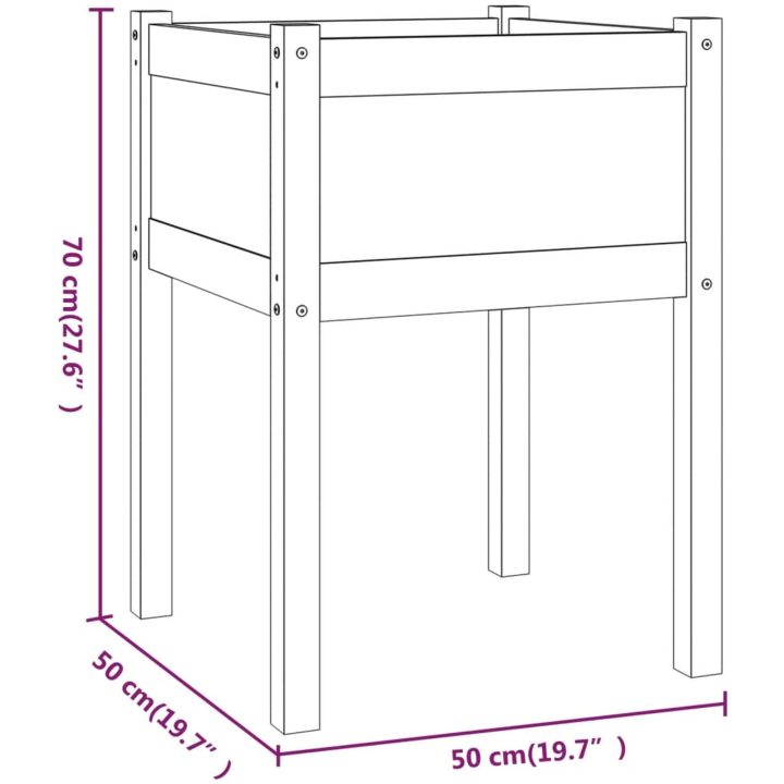 Odlingslådor 2 st 50x50x70 cm massiv furu vidaXL – bild 8