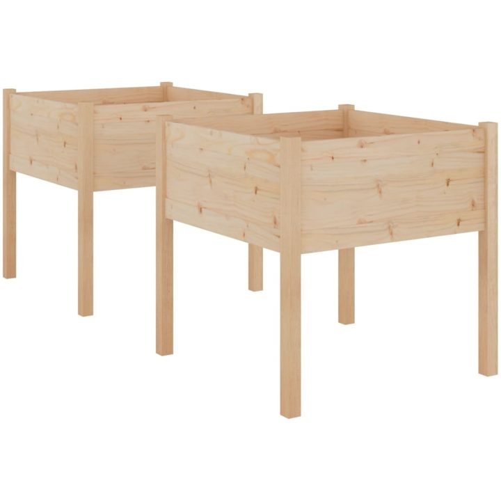 Odlingslådor 2 st 70x70x70 cm massiv furu vidaXL – bild 2