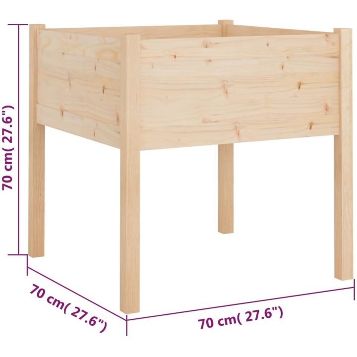 Odlingslådor 2 st 70x70x70 cm massiv furu vidaXL – bild 8