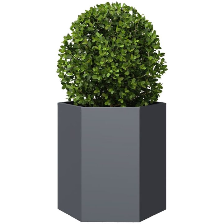 Odlingslådor 2 st antracit sexkantig stål vidaXL 46 x 40 x 45 cm – bild 5