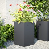 Odlingslådor 2 st antracit sexkantig stål vidaXL
