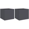 Odlingslådor 2 st antracit stål vidaXL 32 x 30 x 29 cm – miniatyr 2