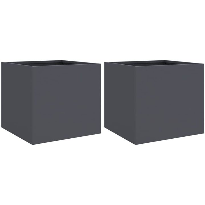 Odlingslådor 2 st antracit stål vidaXL 32 x 30 x 29 cm – bild 2
