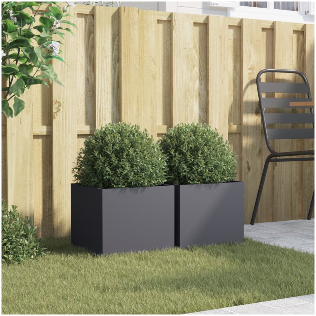 Odlingslådor 2 st antracit stål vidaXL 32 x 30 x 29 cm – bild 3