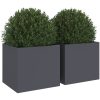 Odlingslådor 2 st antracit stål vidaXL 32 x 30 x 29 cm – miniatyr 4