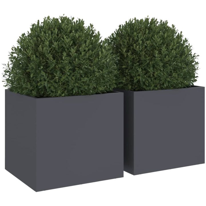 Odlingslådor 2 st antracit stål vidaXL 32 x 30 x 29 cm – bild 4