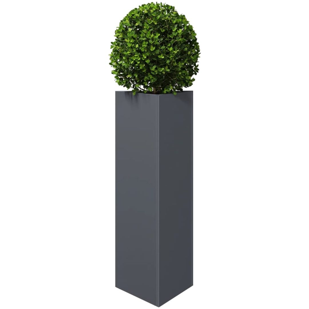 Odlingslådor 2 st antracit triangulär stål vidaXL 30 x 26 x 75 cm – bild 4