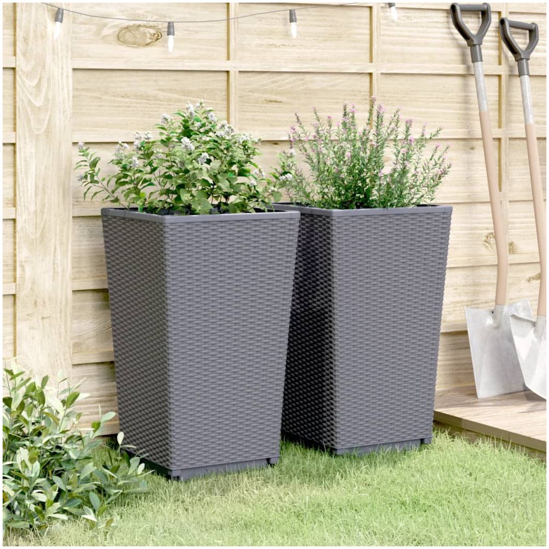 Odlingslådor 2 st blågrå 32,5x32,5x57 cm PP vidaXL – bild 3