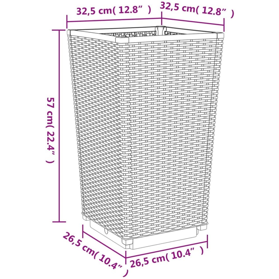Odlingslådor 2 st blågrå 32,5x32,5x57 cm PP vidaXL – bild 9