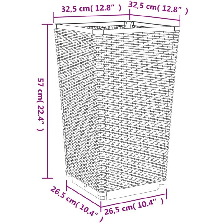 Odlingslådor 2 st blågrå 32,5x32,5x57 cm PP vidaXL – bild 9