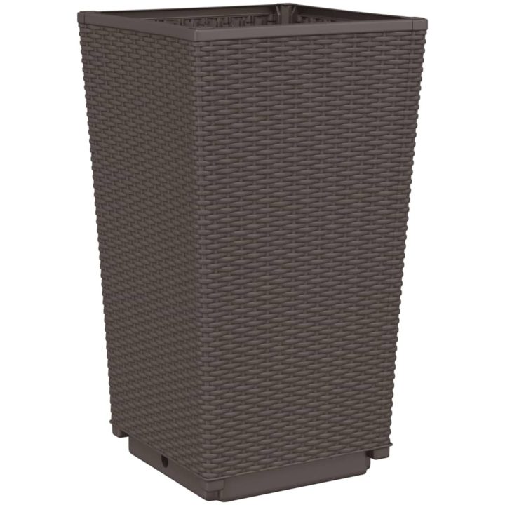 Odlingslådor 2 st brun 32,5x32,5x57 cm PP vidaXL – bild 4
