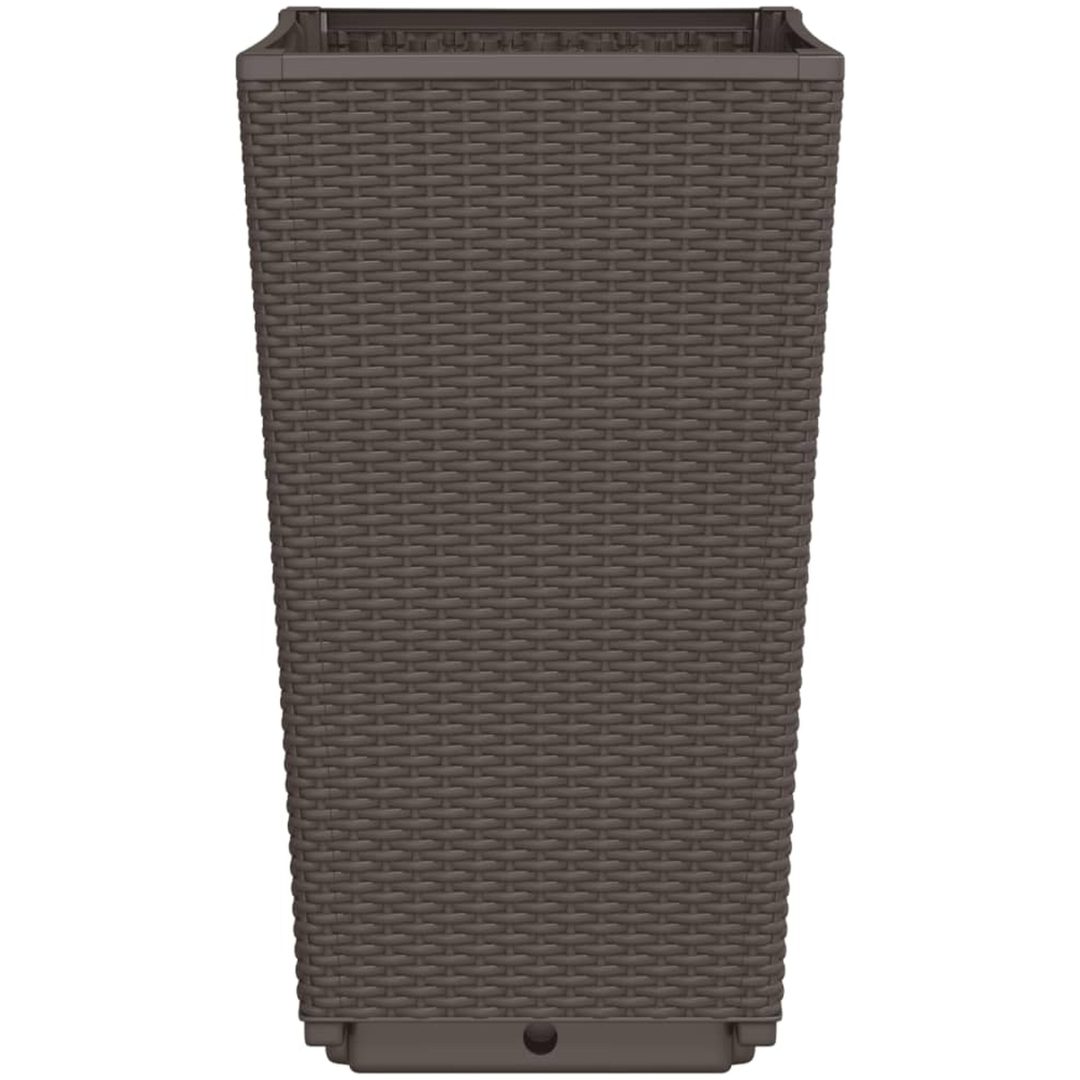 Odlingslådor 2 st brun 32,5x32,5x57 cm PP vidaXL – bild 5