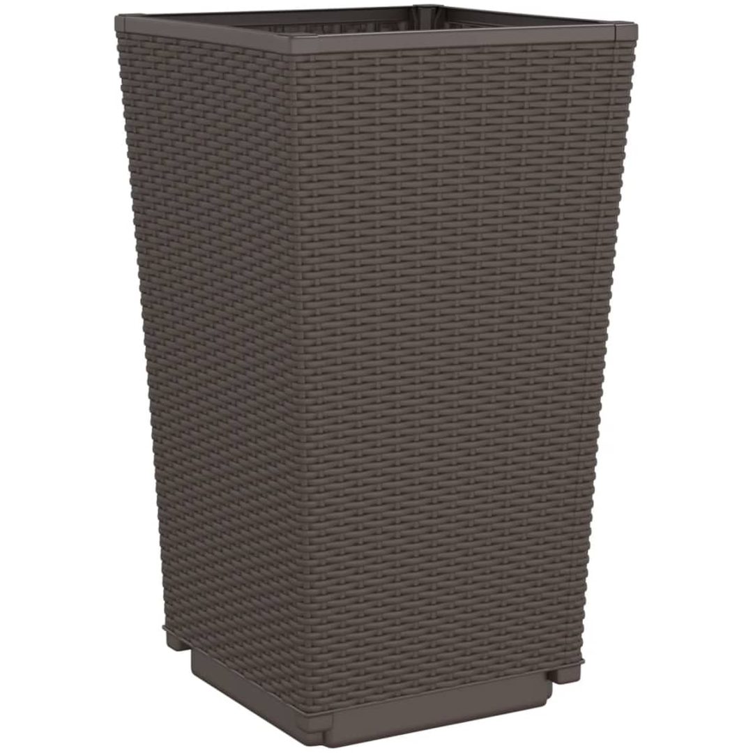 Odlingslådor 2 st brun 32,5x32,5x57 cm PP vidaXL – bild 7