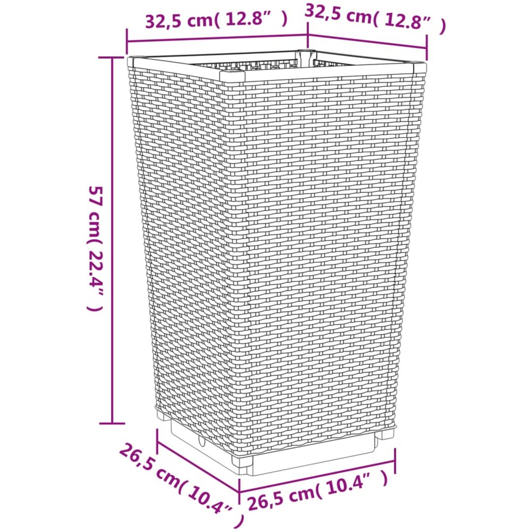 Odlingslådor 2 st brun 32,5x32,5x57 cm PP vidaXL – bild 9