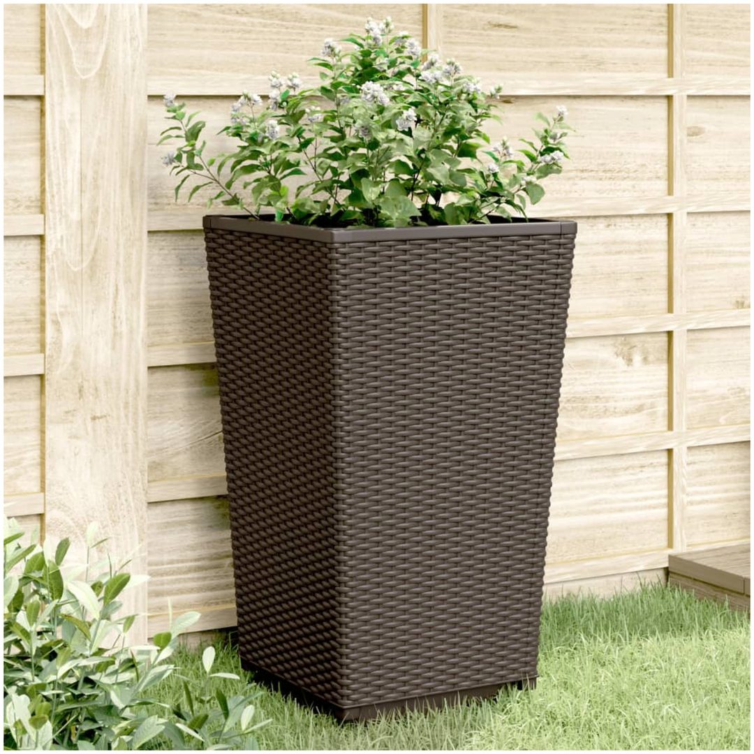 Odlingslådor 2 st brun 32,5x32,5x57 cm PP vidaXL