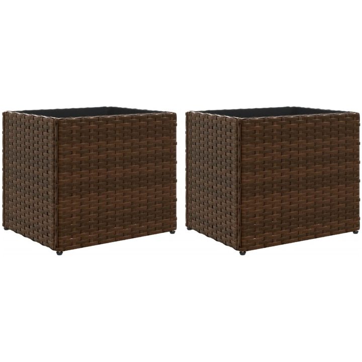 Odlingslådor 2 st brun konstrotting vidaXL 36 x 30 x 32 cm – bild 2