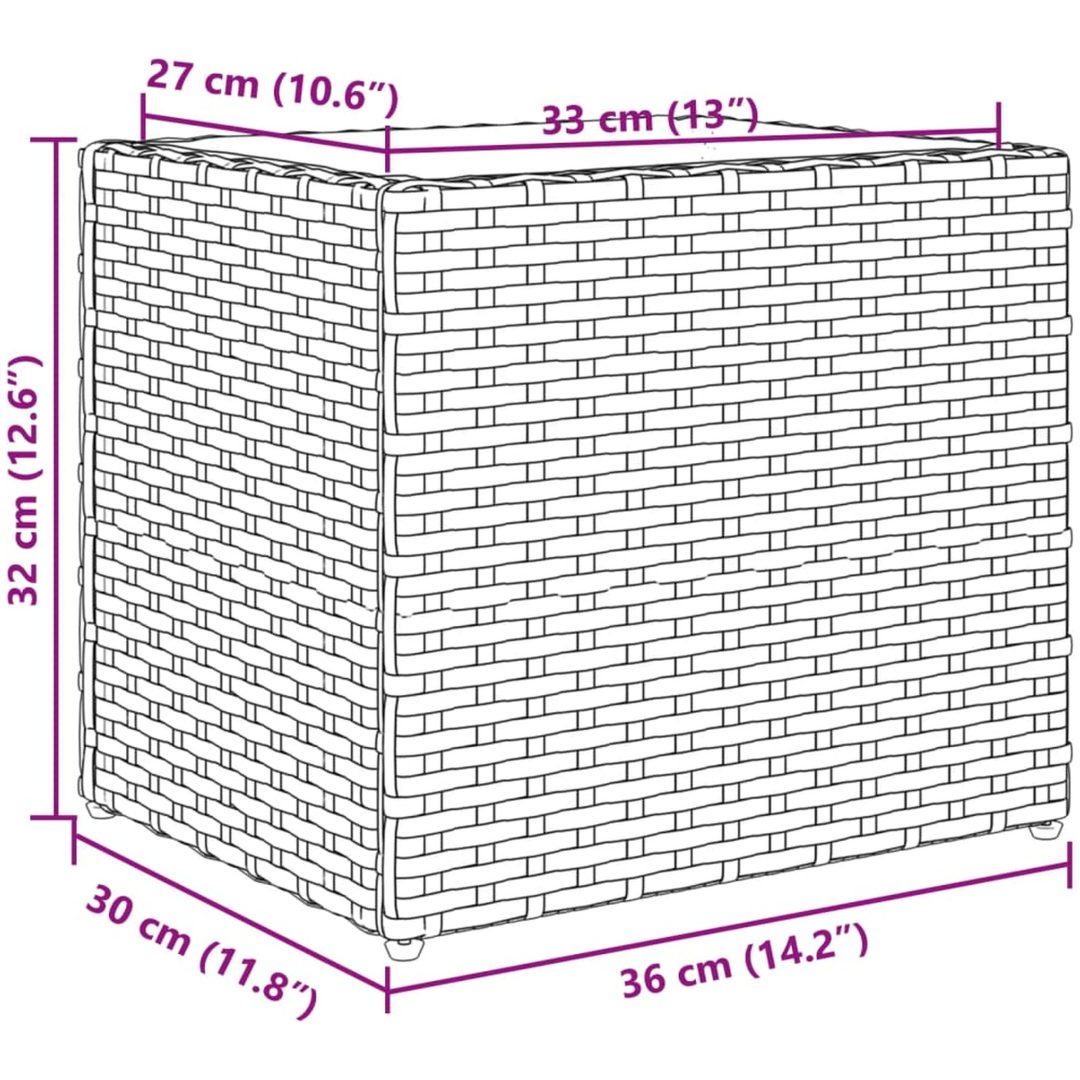 Odlingslådor 2 st brun konstrotting vidaXL 36 x 30 x 32 cm – bild 12