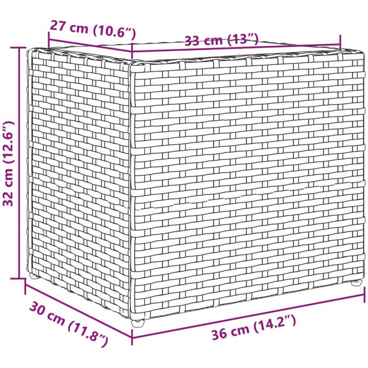 Odlingslådor 2 st brun konstrotting vidaXL 36 x 30 x 32 cm – bild 12