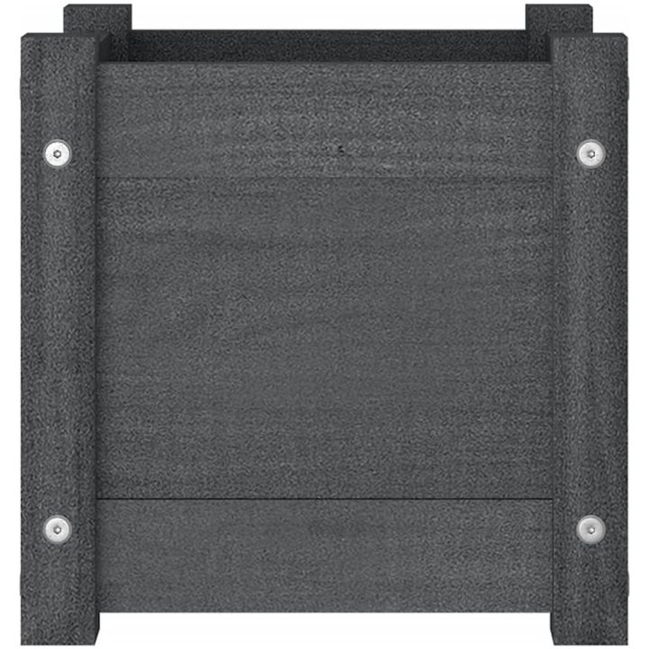 Odlingslådor 2 st grå 31x31x31 cm massiv furu vidaXL – bild 5