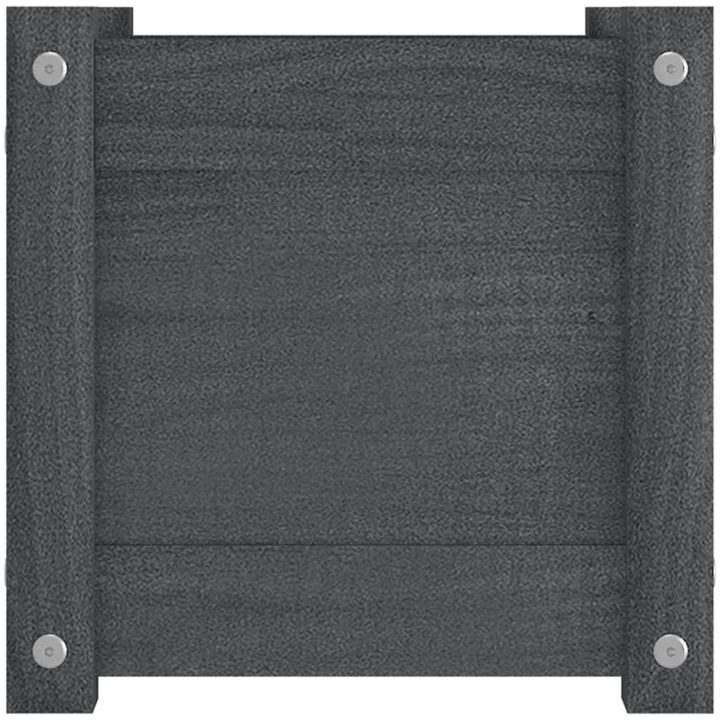 Odlingslådor 2 st grå 31x31x31 cm massiv furu vidaXL – bild 6