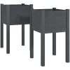Odlingslådor 2 st grå 40x40x70 cm massiv furu vidaXL – miniatyr 2