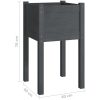 Odlingslådor 2 st grå 40x40x70 cm massiv furu vidaXL – miniatyr 8