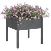 Odlingslådor 2 st grå 70x70x70 cm massiv furu vidaXL – miniatyr 3