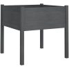 Odlingslådor 2 st grå 70x70x70 cm massiv furu vidaXL – miniatyr 4