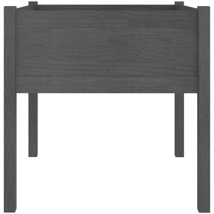 Odlingslådor 2 st grå 70x70x70 cm massiv furu vidaXL – bild 5