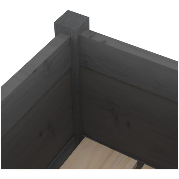 Odlingslådor 2 st grå 70x70x70 cm massiv furu vidaXL – bild 6