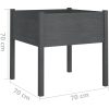 Odlingslådor 2 st grå 70x70x70 cm massiv furu vidaXL – miniatyr 8