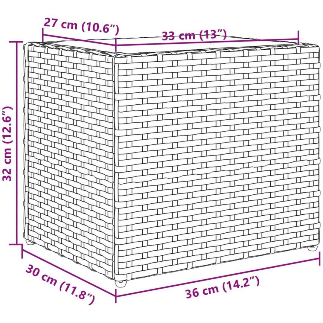 Odlingslådor 2 st grå konstrotting vidaXL 36 x 30 x 32 cm – bild 12