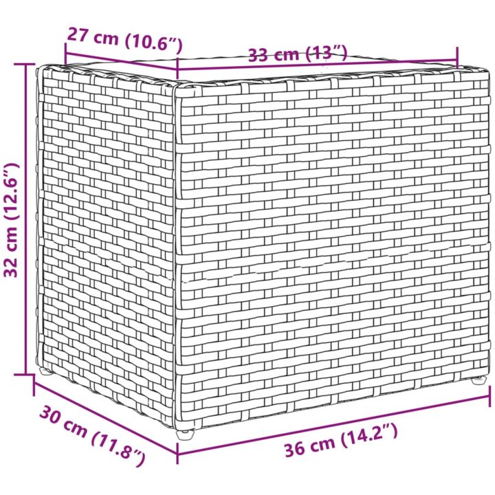 Odlingslådor 2 st grå konstrotting vidaXL 36 x 30 x 32 cm – bild 12