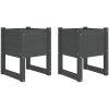 Odlingslådor 2 st grå massiv furu vidaXL 40 x 40 x 52.5 cm – miniatyr 2