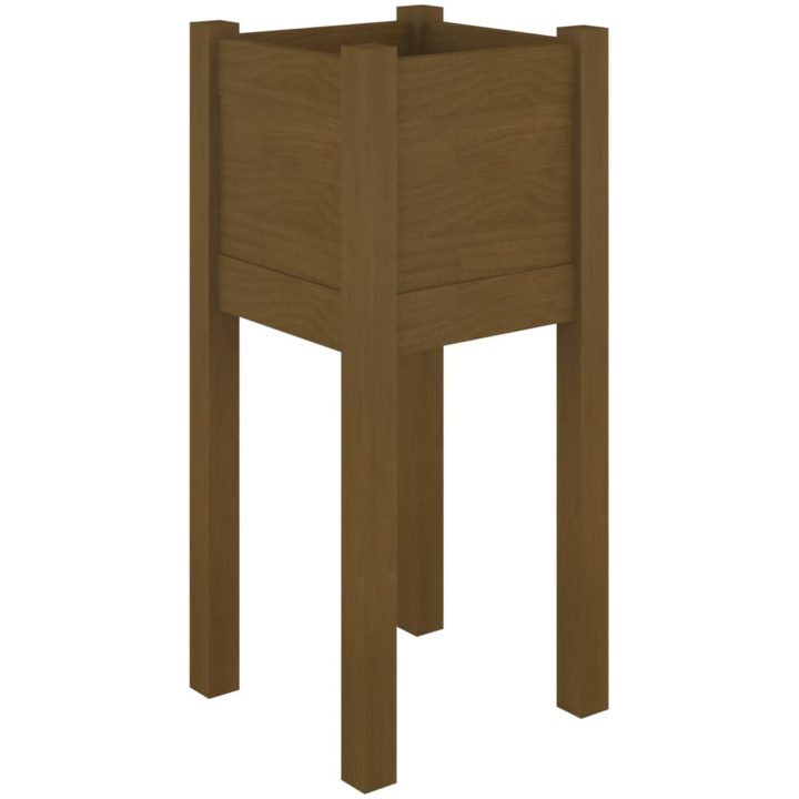 Odlingslådor 2 st honungsbrun 31x31x70 cm massiv furu vidaXL – bild 4