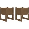 Odlingslådor 2 st honungsbrun massiv furu vidaXL 40 x 40 x 52.5 cm – miniatyr 2