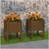 Odlingslådor 2 st honungsbrun massiv furu vidaXL 40 x 40 x 52.5 cm – miniatyr 1