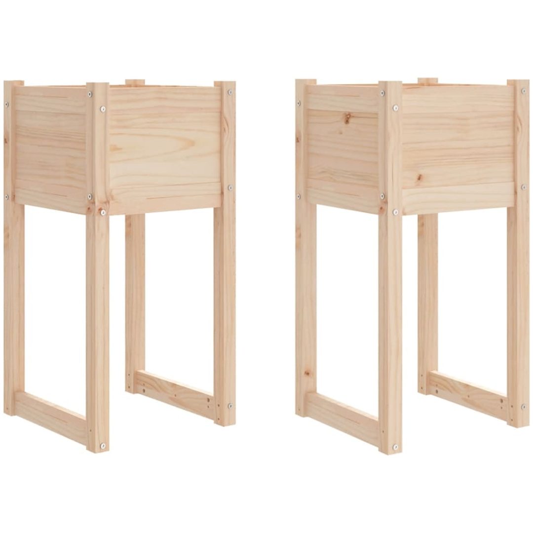 Odlingslådor 2 st massiv furu vidaXL 40 x 40 x 81 cm – bild 2