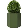 Odlingslådor 2 st olivgrön sexkantig stål vidaXL 46 x 40 x 45 cm – miniatyr 5