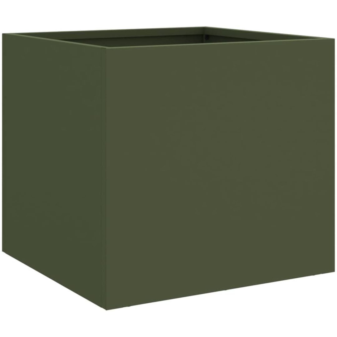 Odlingslådor 2 st olivgrön stål vidaXL 32 x 30 x 29 cm – bild 7