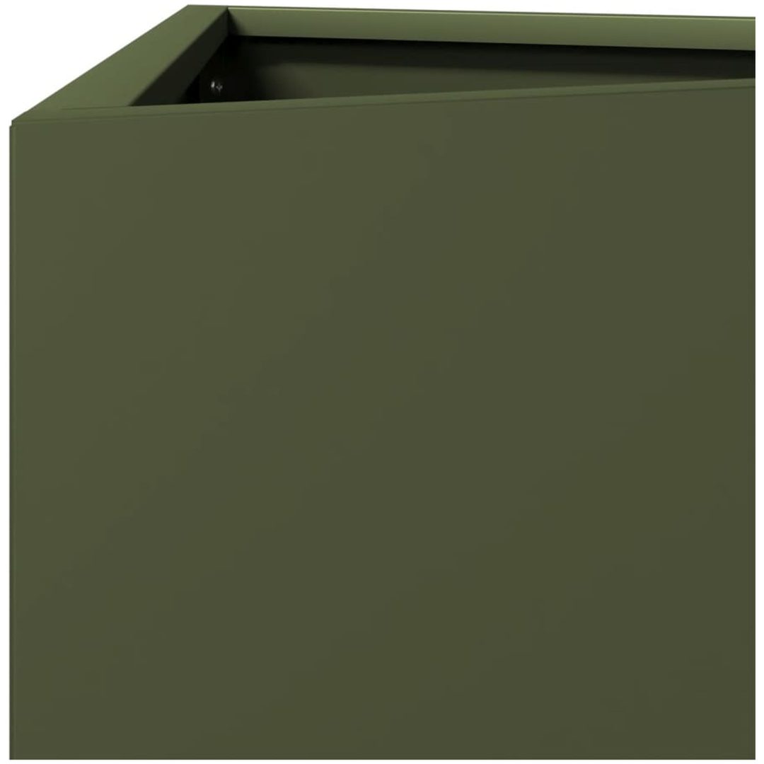 Odlingslådor 2 st olivgrön triangulär stål vidaXL 30 x 26 x 75 cm – bild 9