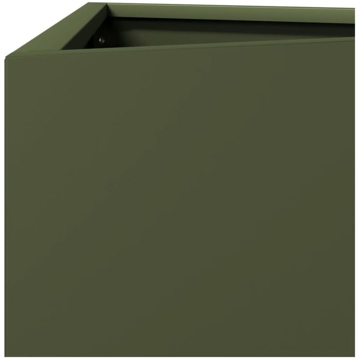 Odlingslådor 2 st olivgrön triangulär stål vidaXL 30 x 26 x 75 cm – bild 9