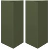 Odlingslådor 2 st olivgrön triangulär stål vidaXL 40 x 34.5 x 70 cm – miniatyr 2