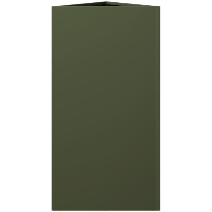 Odlingslådor 2 st olivgrön triangulär stål vidaXL 40 x 34.5 x 70 cm – bild 7
