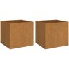 Odlingslådor 2 st rosttrögt stål vidaXL 32 x 30 x 29 cm – miniatyr 2