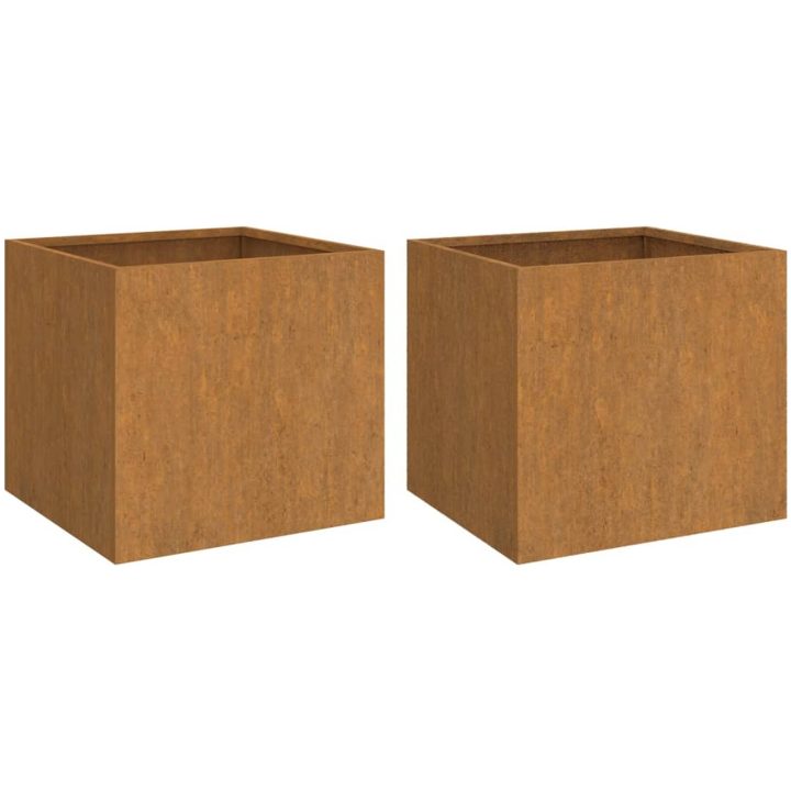 Odlingslådor 2 st rosttrögt stål vidaXL 32 x 30 x 29 cm – bild 2